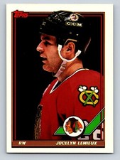 Jocelyn Lemieux 1991-92 Topps #453 Chicago Blackhawks