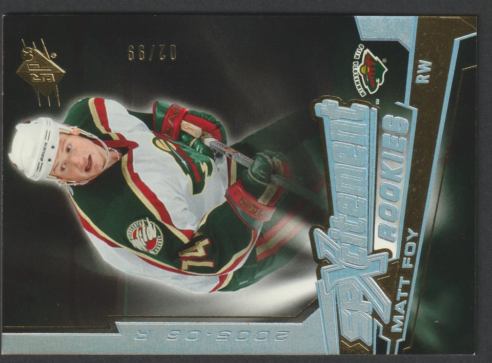2005-06 SPx spXcitement Rookies Gold XR-MF Matt Foy Minnesota Wild 02/99 - Image 3 of 4