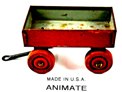Vintage Blech Animate Spielzeug Bauernhof Anhänger Typ A Made in USA für Baby Traktor