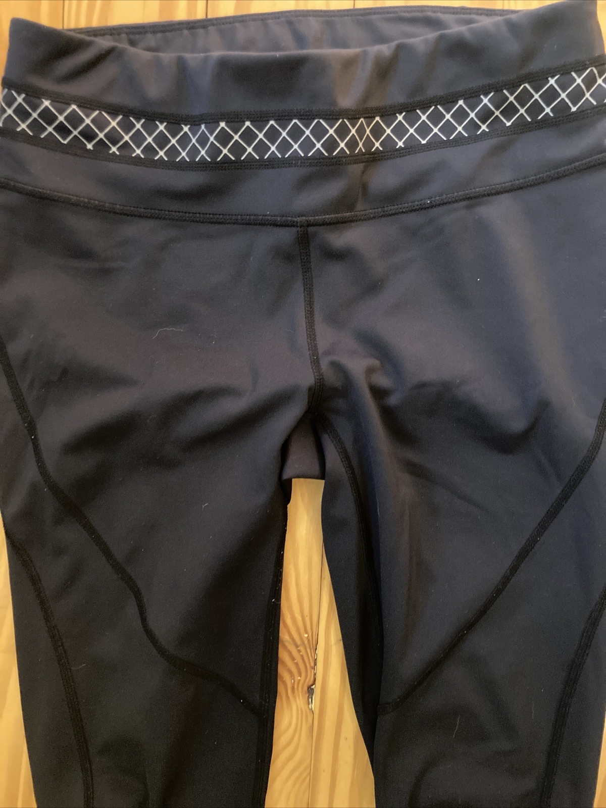 Athleta Legging Small Black  Checked Pattern Deta… - image 2