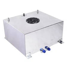 15 GALLON LIGHTWEIGHT POLISHED ALUMINUM RACE DRIFT FUEL CELL TANK+LEVEL SENDER
