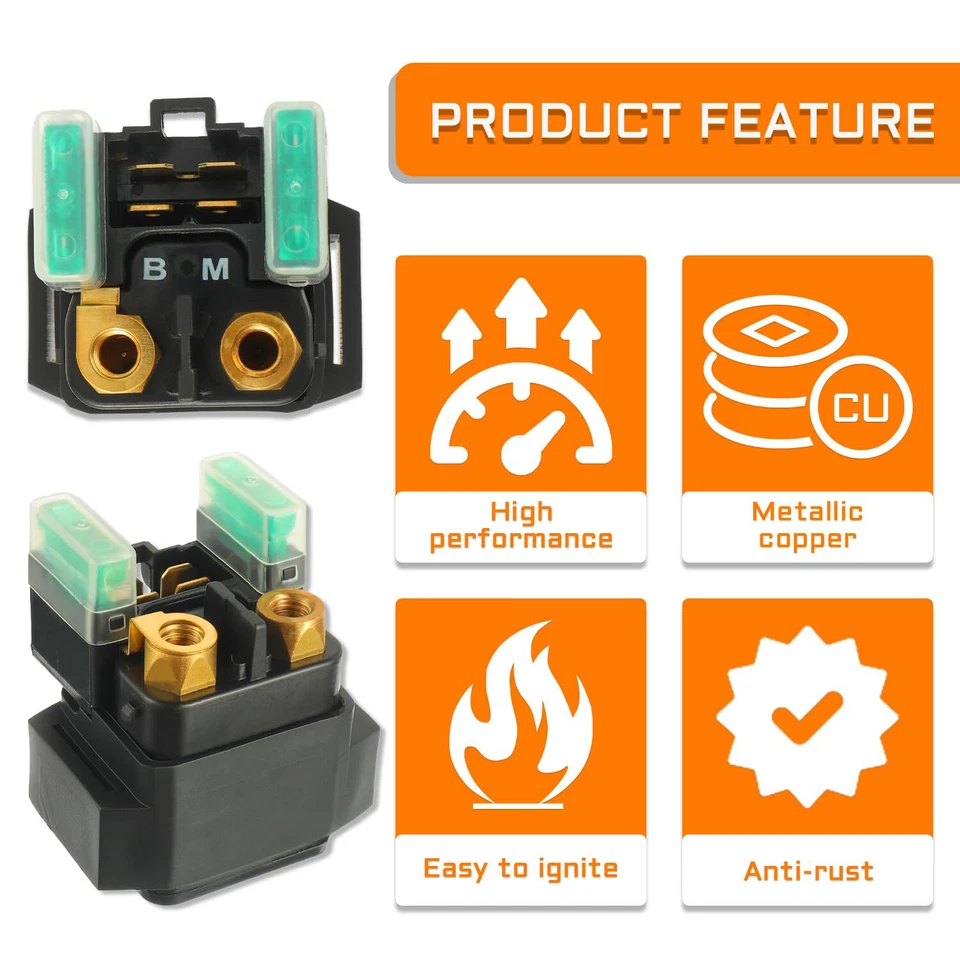 Relé solenoide de arranque para Yamaha YFM 350 400 450 660 Grizzly Kodiak Big Bear Foto 3 de 4