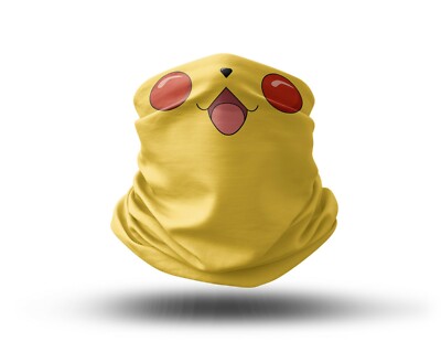 Waschbarer Stoff Gesichtsbezug Hals Gamaschen Druck Animiertes Pikachu, Pokemon EU Made