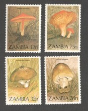 AOPO Zambia 1984 Mushrooms set of 4 MNH. Scott #315-18