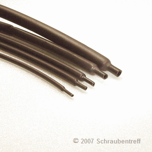10 pezzi à 20cm 0,60 EUR//m 1,2 mm schrumpfschlauch 2m nero