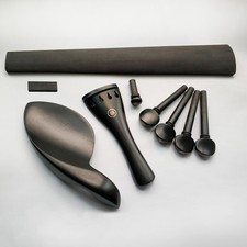 4/4 Violin Ebony Fitting Fingerboard Tailpiece Chinrest Pegs Nut Student Grade