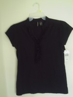 Women's Medium Jason Maxwell Stretch Career Top/shirt Black - Ruffle Women's Medium Jason Maxwell Stretch Career Top/shirt Black - Ruffle