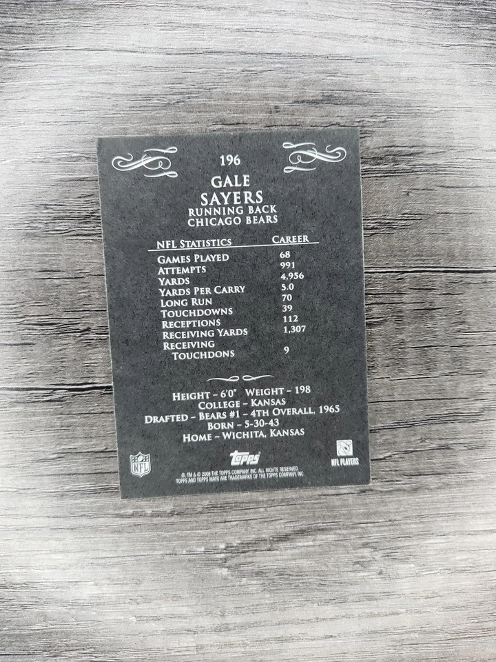 2008 Topps Mayo - Gale Sayers #196 - Image 2 of 2