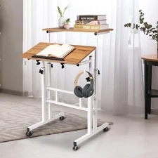 Mobile Standing Desk Portable Stand Up Desk Adjustable Standing Desk Converter