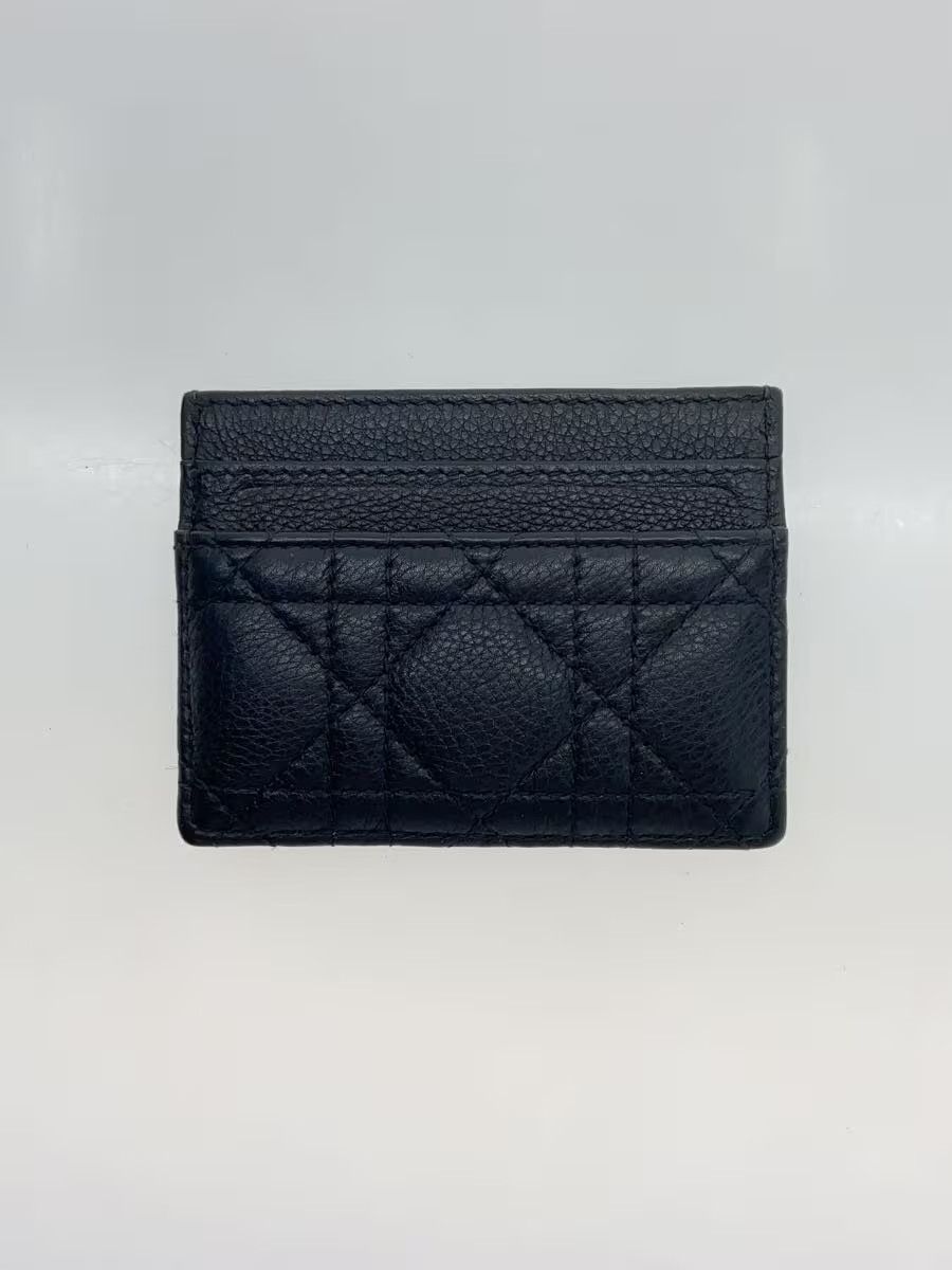 Christian Dior Leather Card Case Black Women's Caro Freesia thumbnail 2