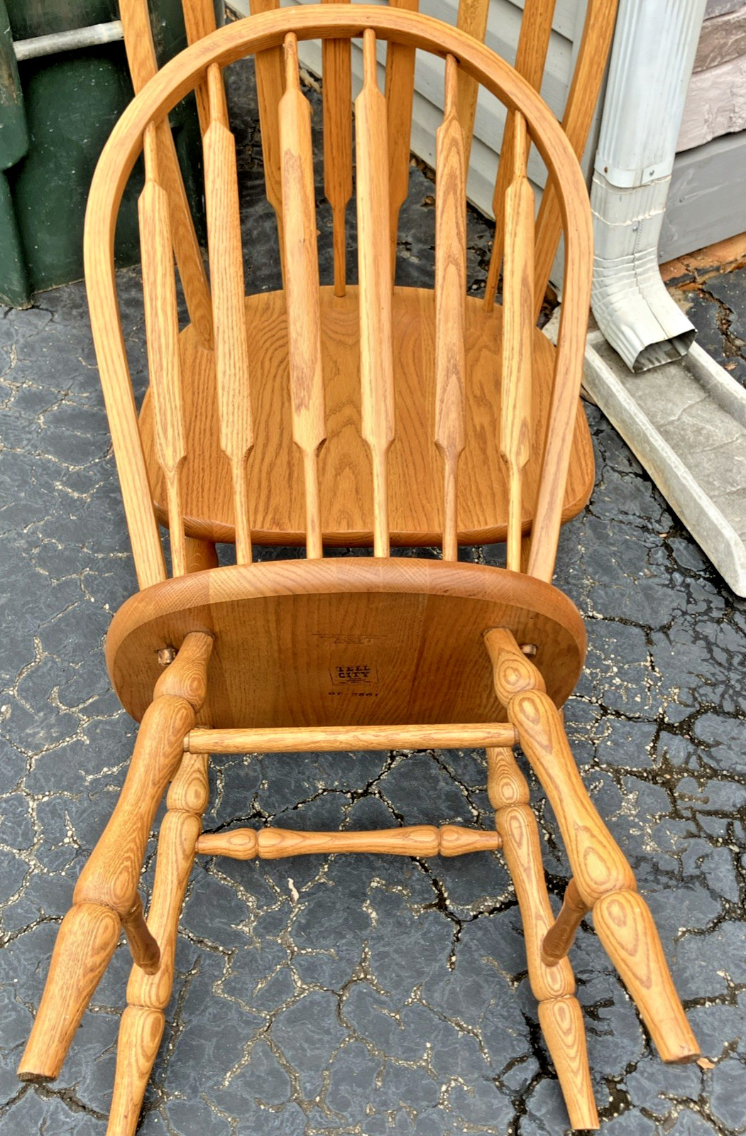 Vintage Tell City Oak Dining Room Set of Two Chairs Windsor Spindle Back