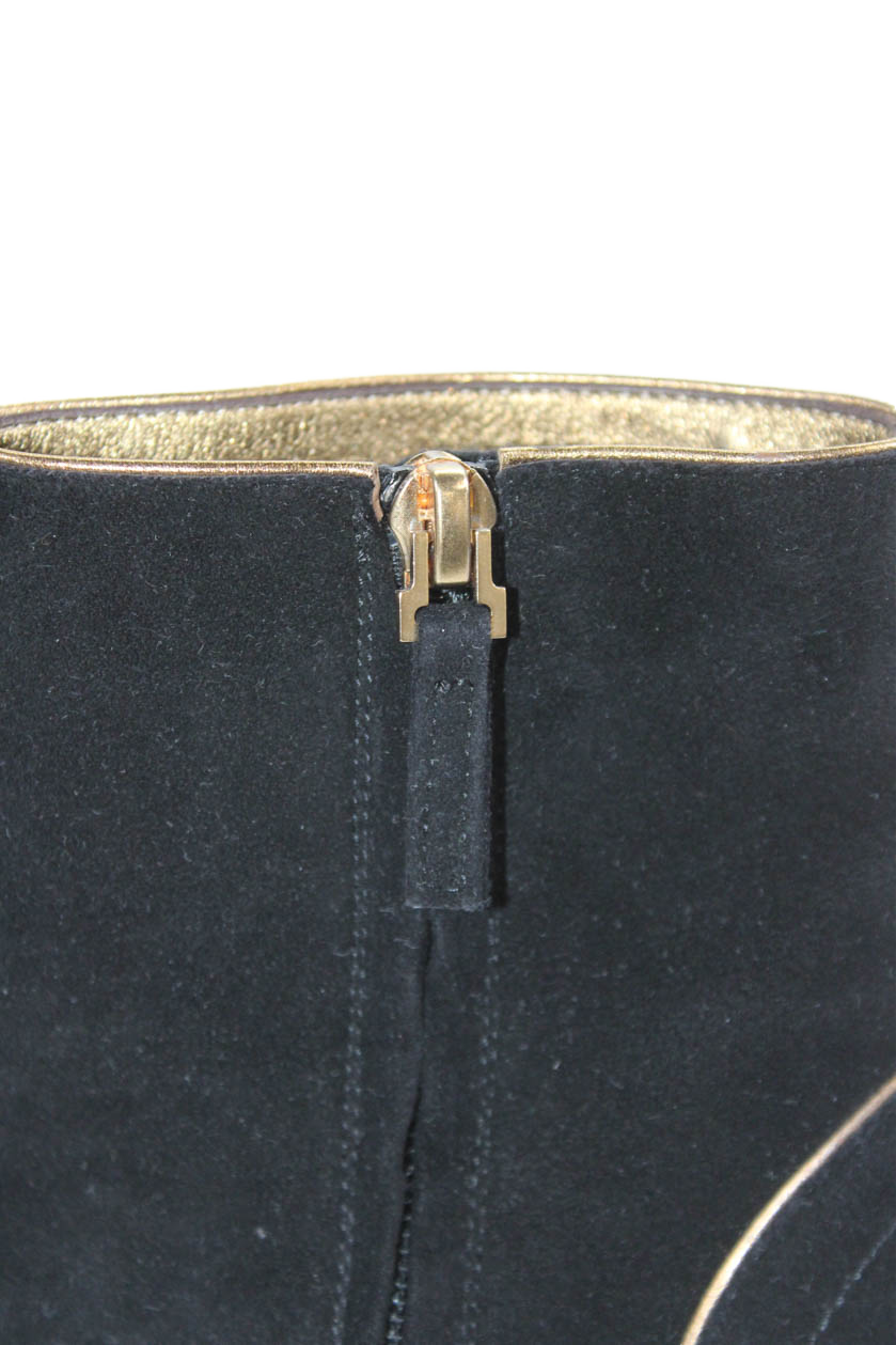 Stivali donna Yves Saint Laurent scamosciati zip tacco a spillo altissimo neri taglia 5