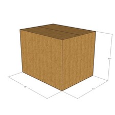 100 14x11x11 Kraft Brown Corrugated Shipping Boxes 32 ECT Single-Wall New