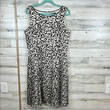 ALEX MARIE Addie Animal Print Silky Satin Espresso A-Line Dress Plus Size 14