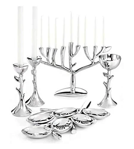 Candelabros de sábado Nambé Tree of Life - Candelabros escultóricos de 8 pulgadas, E... Foto 3 de 4