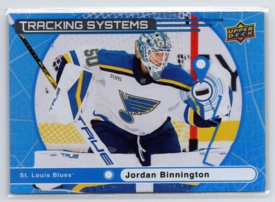 Jordan Binnington 2025-26 Upper Deck Tracking Systems Speckle STL Blues #TS-25