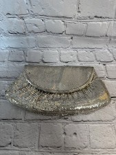  a Vintage 1950s Silver Tone Metal Mesh Evening Clutch Unbranded