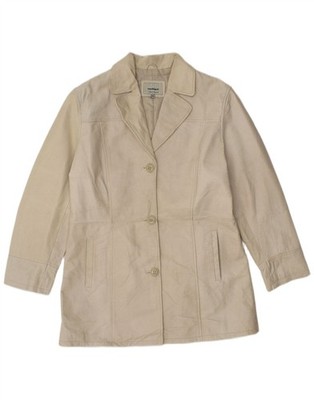 CONBIPEL Womens Leather Jacket IT 46 Large Beige Leather IF02