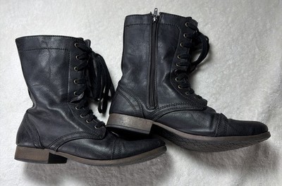 Candies Women's Black Side Zip Up Calf Boots Size 10  Grunge