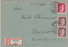 Einschreiben Magdala &uuml;ber Weimar 1943 nach Weimar