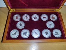Australian Lunar Series I Münzsammlung, Silber 12x1 Oz
