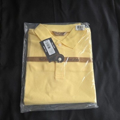 Roundtree Yorke Gold Label Polo Shirt LT Large Tall S/S Sun Yellow Solid NWT