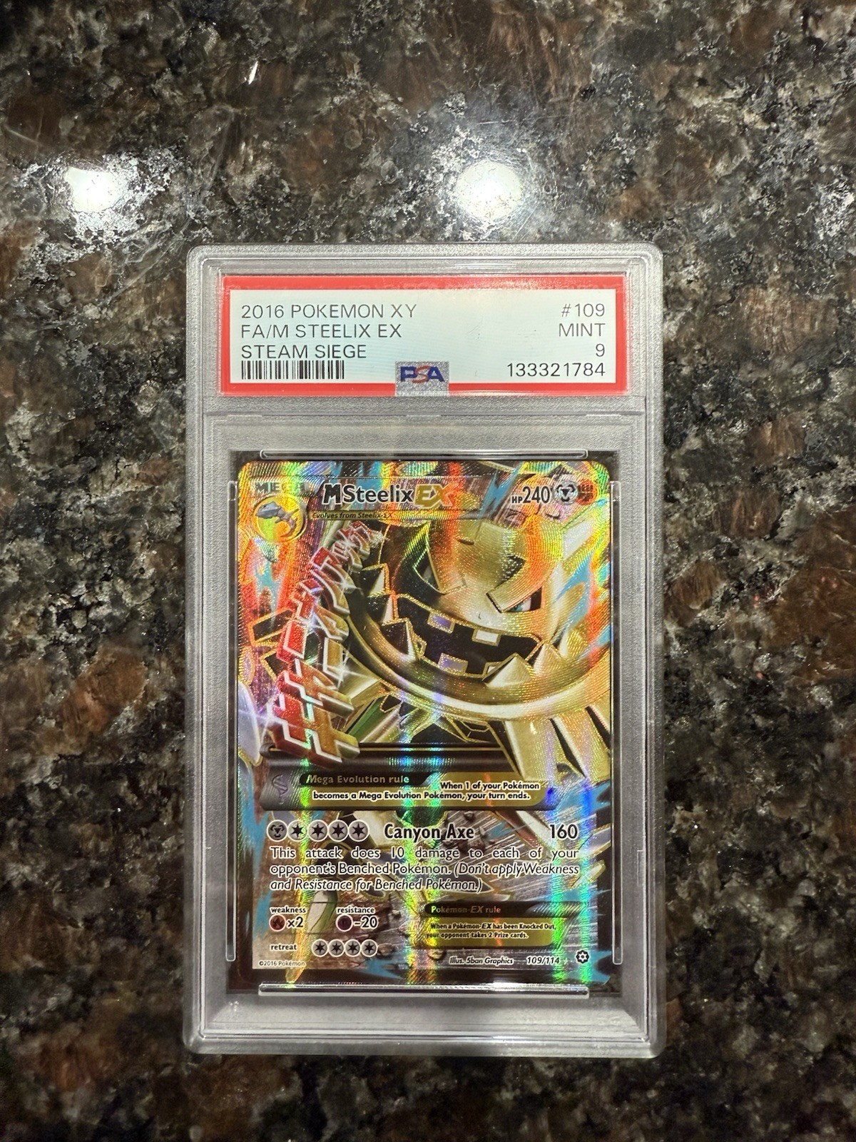 POKEMON XY STEAM SIEGE #109 FULL ART M STEELIX EX PSA 9 Mega