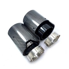 2pcs Carbon Fiber Black Exhaust Tip For Bmw F20 F21 F22 F23 F30 F31 F32 F33