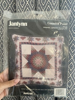 Janlynn Counted Point Pinwheel Wandteppich Kissen Top Nadelspitze Quilt Stern
