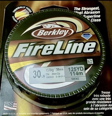 1 Berkley Fireline Original #30 LB 125 YD Braid Fishing Line SMOKE - NEW