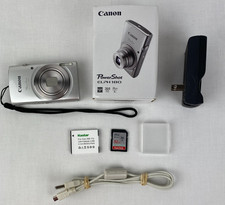 Canon PowerShot ELPH 180 20MP Digital Camera SILVER Battery Cord Charger SD B49