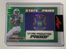ANTONIO GATES JR spartan 2024 Leaf Metal State Pride Pulsar Green Proof 1/1 (U1)