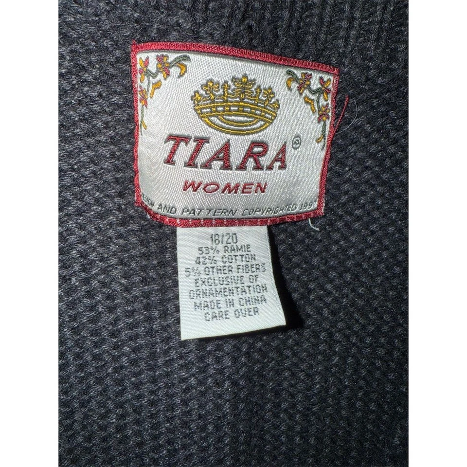 Antigo Tiara Interntl Natal Feio Suéter Colete Plus 18/20 fios de ouro elegante - Imagem 3 de 4