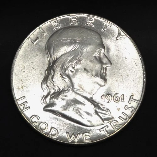 1961-D Franklin Half Dollar 90% Silver Uncirculated Brilliant Luster High Grade