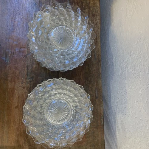 Vintage  Fostoria American  Depression Glass Cubist 7.5" Salad Plates set of 12