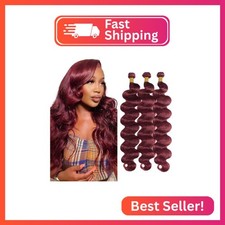  99J Burgundy Bundles Human Hair Body Wave Bundles 28 28 28 Inch Wine Red Body W