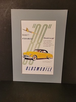 Vintage 1950 GM OLDSMOBILE ''Rocket Hydramatic 88'' Coupe Car Advertisement Matted