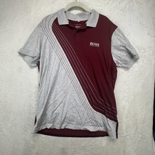 BOSS Hugo Boss Martin Kaymer Golf Polo Shirt Men's XL Burgundy Regular Fit