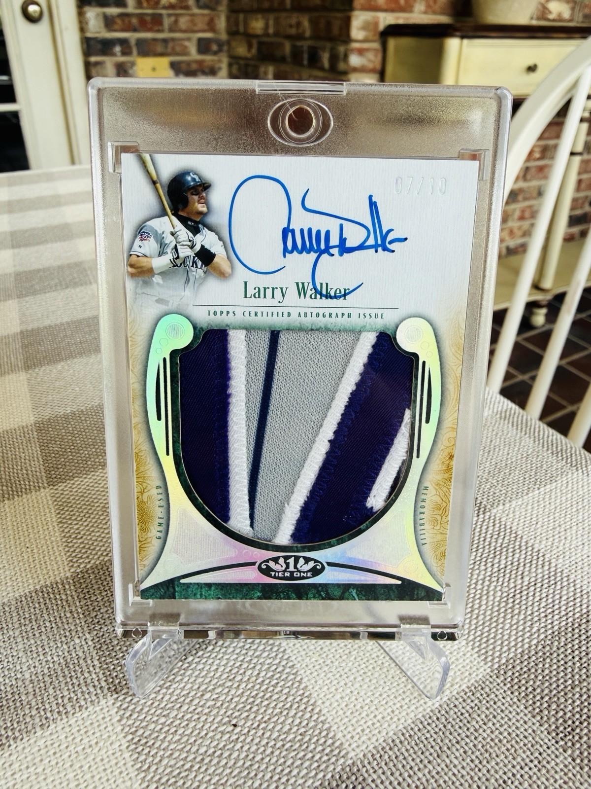 2026 Topps Tier One Larry Walker RARE Jumbo Game Used Prodigious Patch Auto /10 view 1