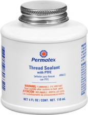 ITW Devcon 80632 Permatex Thread Sealant with PTFE, 4 oz Can, White