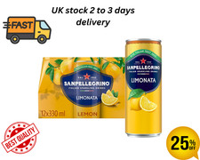 San Pellegrino Italian Sparkling Drinks Sparkling Lemon Canned, 12 x 330ml
