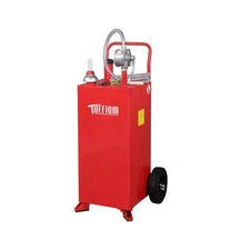 TUFFIOM 30 Gallon Fuel Gas Caddy w/Wheels & Manual Siphon Pump,Portable Diese...