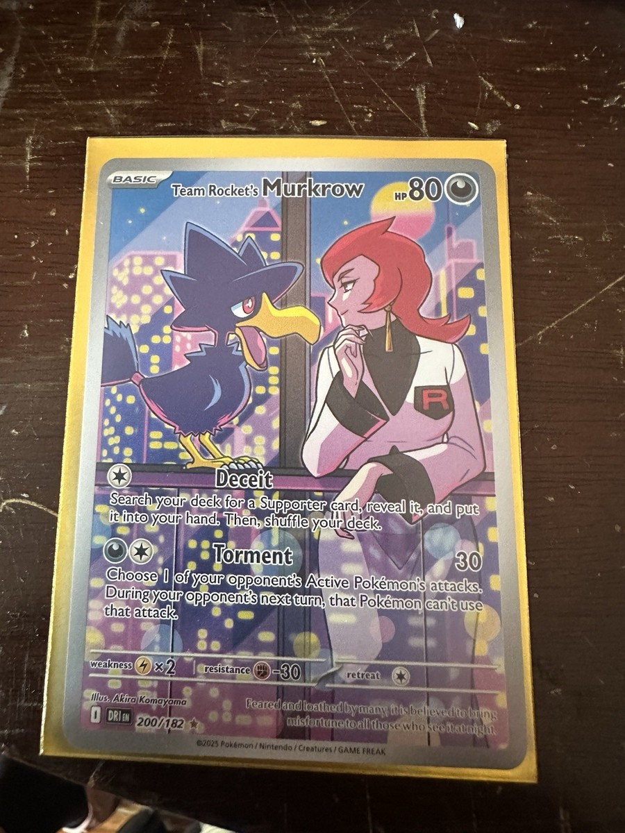 Pokemon TCG Team Rocket's Murkrow Destined Rivals 200/182 IR NM | eBay
