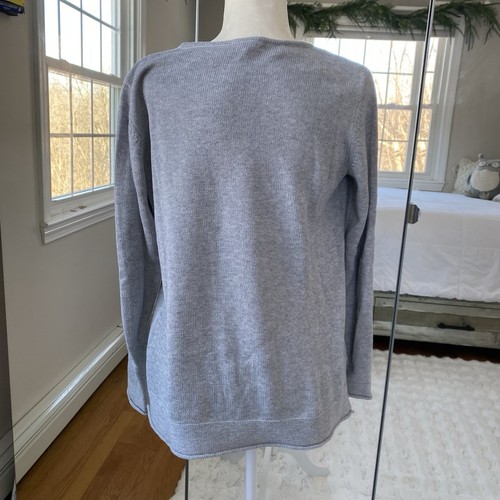 Coldwater Creek Gray Lightweight Heart Sweater Small - Picture 5 of 8