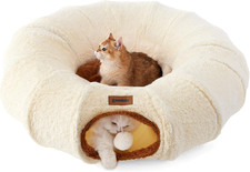 Cat Tunnel Bed for Indoor Cats, Cute Cat Donut Toy Tunnel for Small Large Cats,