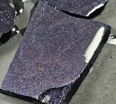 Blue Purple Goldstone slab Rough Unpolished Cabbing Lapidary 3 Small Slabs R65