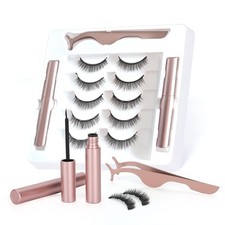Magnetic eyelashes with eyeliner (5 pairs), is simple and convenient to wear,...