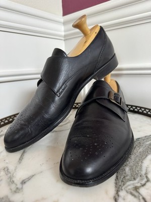 Bally Black Leather Single Monk Strap Men s 12B Made In Italy