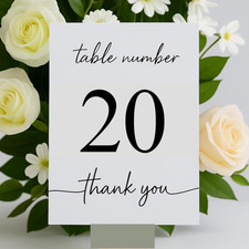 Wedding Table Numbers 1-20 Double-Sided Premium Cardstock Table Signs for Rec...