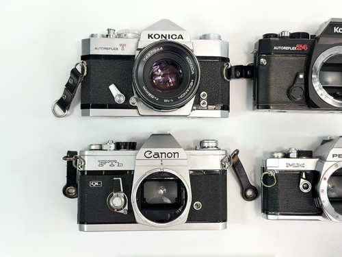 Lot D'appareils Photo Vintage 35mm (Canon, Minolta, Nikon, Etc.) - Non Testé - Pour Collection Ou Réparation